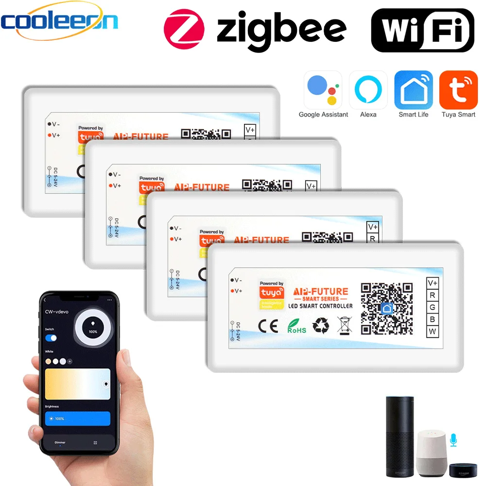 Tuya Zigbee Wifi LED Ʈѷ Ʈ  5V 12V 24V LED Ʈ  DIM CCT RGB RGBW RGBCCT LED   Alexa Google Assistant 
